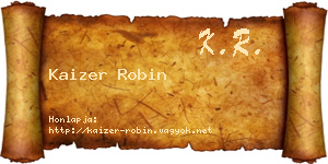 Kaizer Robin névjegykártya